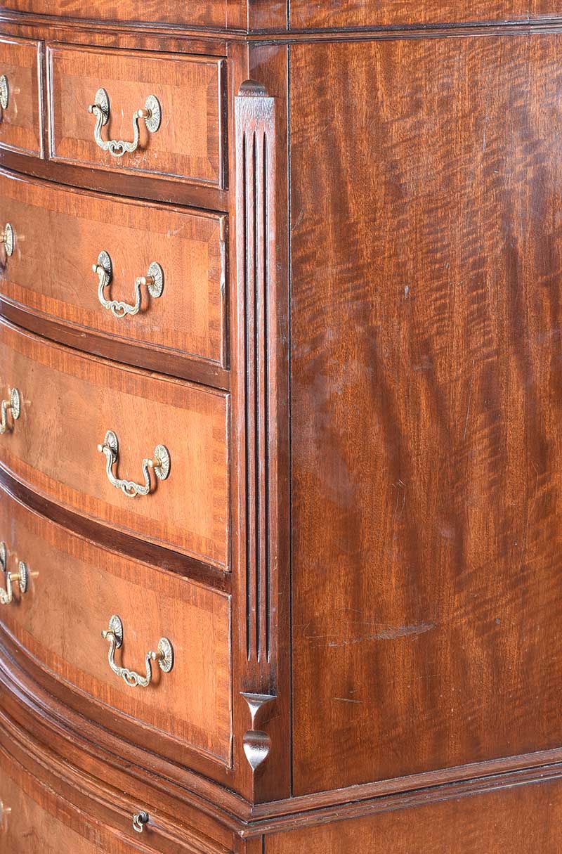 EDWARDIAN MAHOGANY CHEST ON CHEST - Image 8 of 8