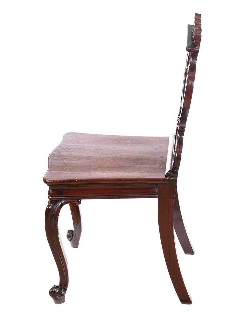 VICTORIAN MAHOGANY HALL CHAIR - Image 5 of 6