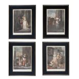 SET OF FOUR COLOURED ENGRAVINGS