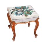 VICTORIAN CABRIOLE LEG STOOL