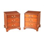 PAIR OF MAHOGANY BEDSIDE PEDESTALS