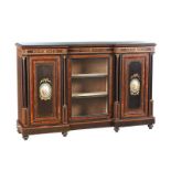 VICTORIAN EBONY & WALNUT CREDENZA