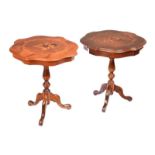 PAIR OF INLAID MAHOGANY LAMP TABLE