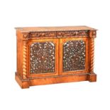 VICTORIAN WALNUT TWO DOOR SIDE CABINET