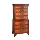 EDWARDIAN MAHOGANY CHEST ON CHEST