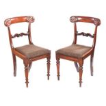 PAIR OF WILLIAM IV MAHOGANY SIDE CHAIRS