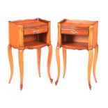 PAIR OF MAHOGANY BEDSIDE PEDESTAL