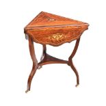 EDWARDIAN INLAID ROSEWOOD DROP LEAF TABLE