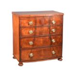 GEORGIAN MAHOGANY BOW FRONT CHEST OF DRAWERS