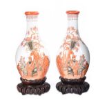 PAIR OF CHINESE REPUBLIC NARROW NECK VASES