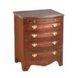 ANTIQUE MAHOGANY BOW FRONT CHEST OF DRAWERS