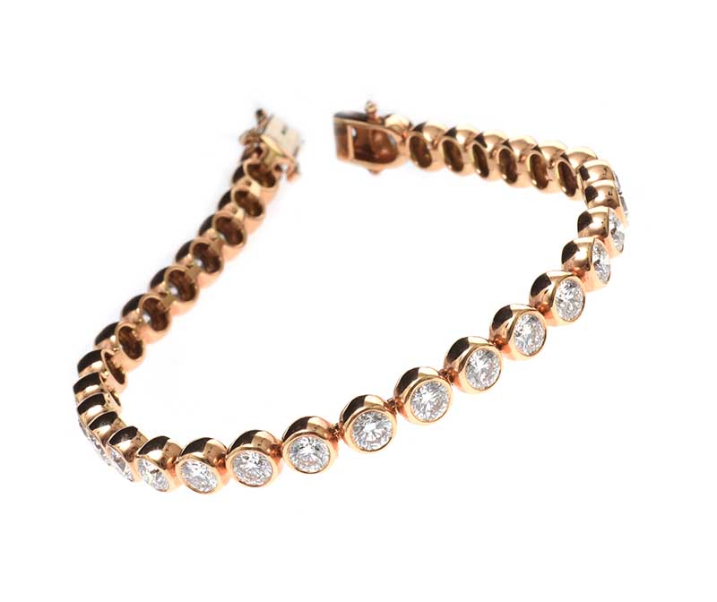 18CT ROSE GOLD DIAMOND BRACELET