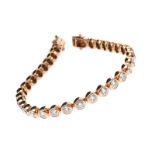 18CT ROSE GOLD DIAMOND BRACELET