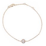 18CT ROSE GOLD DIAMOND BRACELET