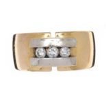 18CT GOLD THREE STONE DIAMOND RING