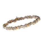 9CT GOLD DIAMOND FANCY-LINK BRACELET