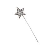 CHANEL FINE JEWELLERY 18CT WHITE GOLD DIAMOND COMET STICK PIN