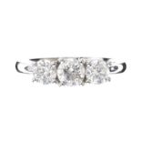 PLATINUM THREE STONE DIAMOND RING