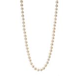 STRAND OF CULTURED PEARLS WITH 18CT WHITE GOLD SAPPHIRE CLASP