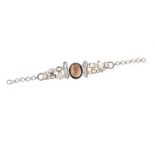 STERLING SILVER MOTHER OF PEARL, CITRINE AND TOPAZ BRACELET