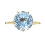 18CT GOLD RING SET WITH BLUE TOPAZ BY 'TOUS JEWELLERS'