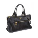 PRADA BLACK LEATHER HANDBAG