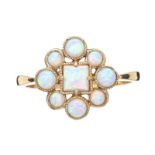 9CT GOLD OPAL CLUSTER RING
