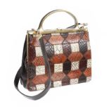 VINTAGE 1970'S SNAKESKIN PATCHWORK HANDBAG