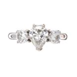 18CT WHITE GOLD THREE STONE DIAMOND RING