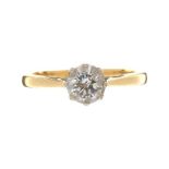 18CT GOLD DIAMOND SOLITAIRE RING