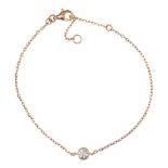 18CT ROSE GOLD DIAMOND BRACELET