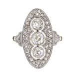 ART DECO 18CT GOLD DIAMOND RING