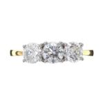 18CT GOLD THREE STONE DIAMOND RING