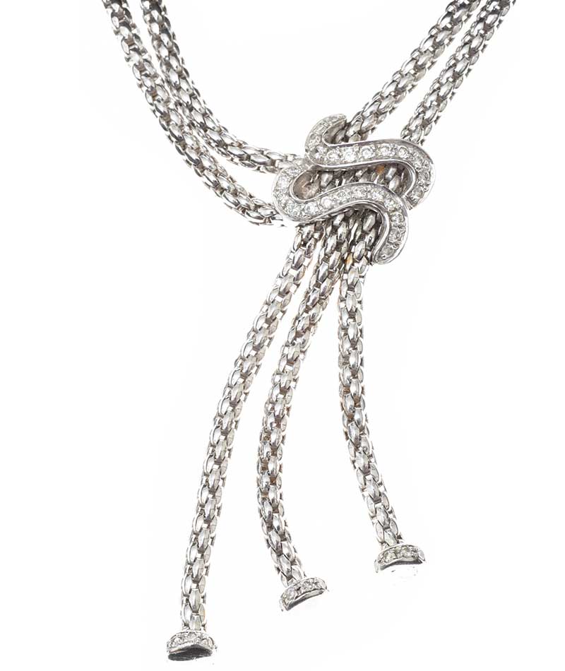 FOPE 18CT WHITE GOLD DIAMOND 'SPECIAL EDITION' DOUBLE STRAND NECKLACE - Image 2 of 3