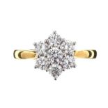 18CT GOLD DIAMOND CLUSTER RING