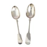 TWO STERLING SILVER SERVING SPOONS