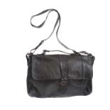 BLACK LEATHER SATCHEL BY 'SELVA' BRAZIALIAN LEATHER