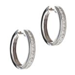 18CT WHITE GOLD DIAMOND HOOP EARRINGS