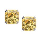 CARAT LONDON' CUBIC ZIRCONIA STUD EARRINGS IN THE STYLE OF FANCY CANARY YELLOW DIAMONDS