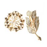 TWO COSTUME BROOCHES