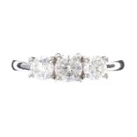 PLATINUM THREE STONE DIAMOND RING