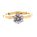 18CT GOLD MOISSANITE SOLITAIRE RING