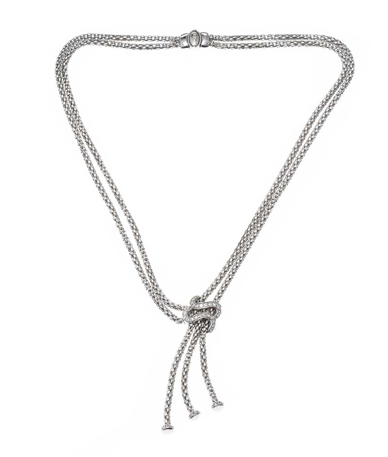 FOPE 18CT WHITE GOLD DIAMOND 'SPECIAL EDITION' DOUBLE STRAND NECKLACE