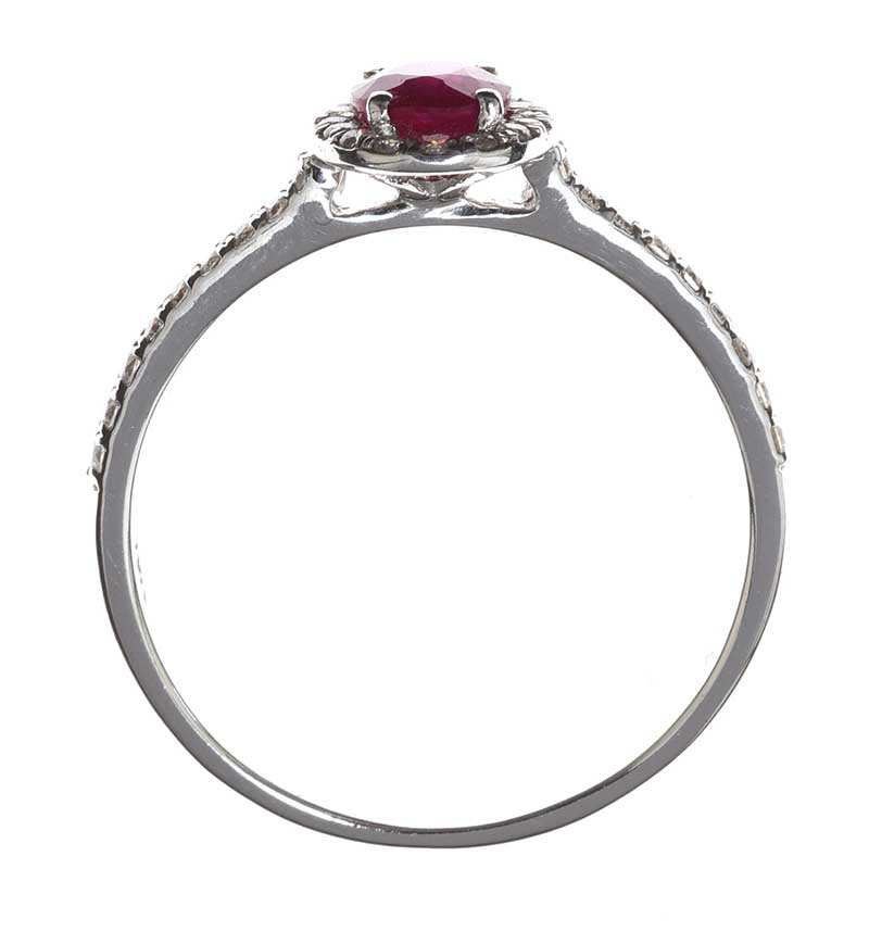 18CT WHITE GOLD RUBY AND DIAMOND RING - Image 3 of 3