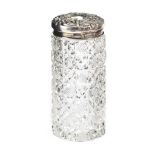 SILVER TOPPED GLASS JAR