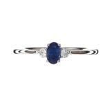 18CT WHITE GOLD SAPPHIRE AND DIAMOND RING