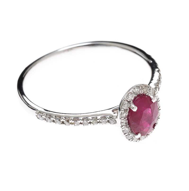 18CT WHITE GOLD RUBY AND DIAMOND RING - Image 2 of 3