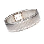 STERLING SILVER MESH LINK BRACELET