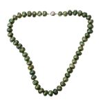 STRAND OF GREEN COLOURED FRESH WATER PEARLS