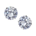 STERLING SILVER STUD EARRINGS SET WITH CUBIC ZIRCONIA